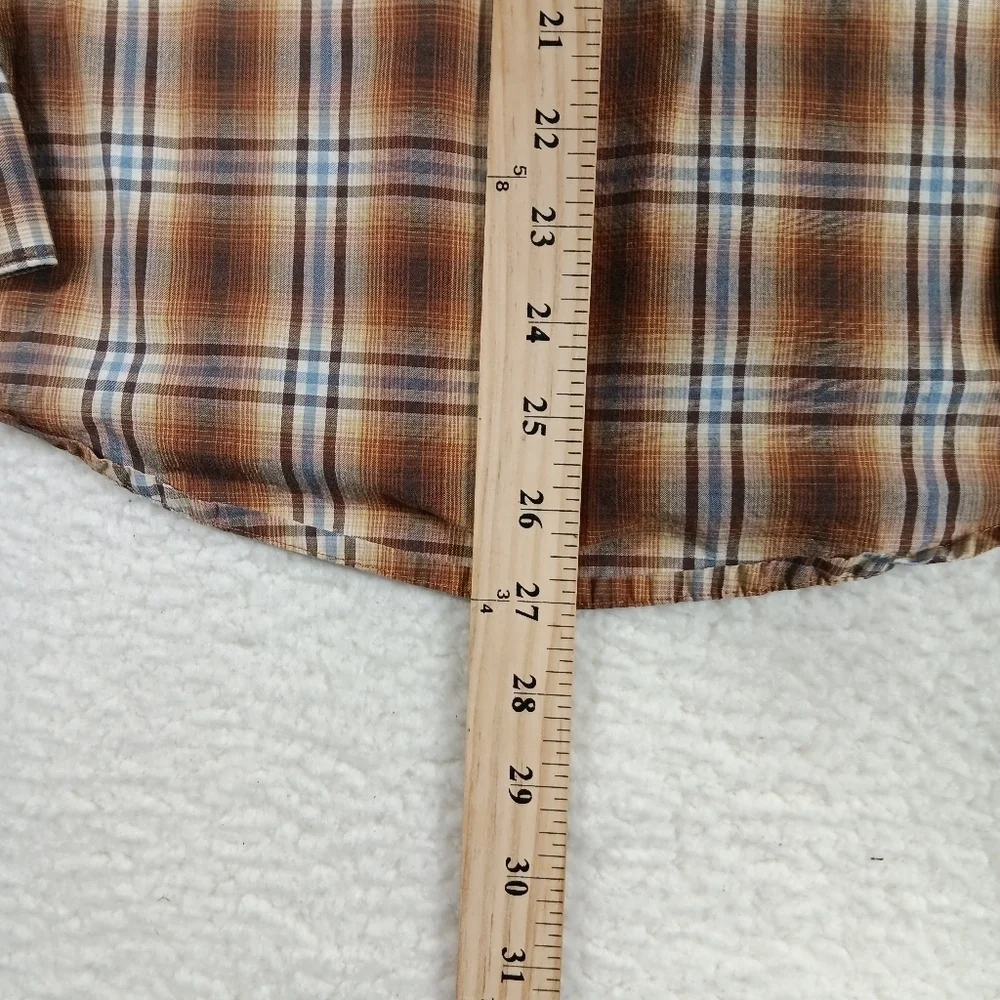 Vintage Wrangler Shirt Mens Medium Pearl Snap Plaid Western Rodeo Cowboy Ranch